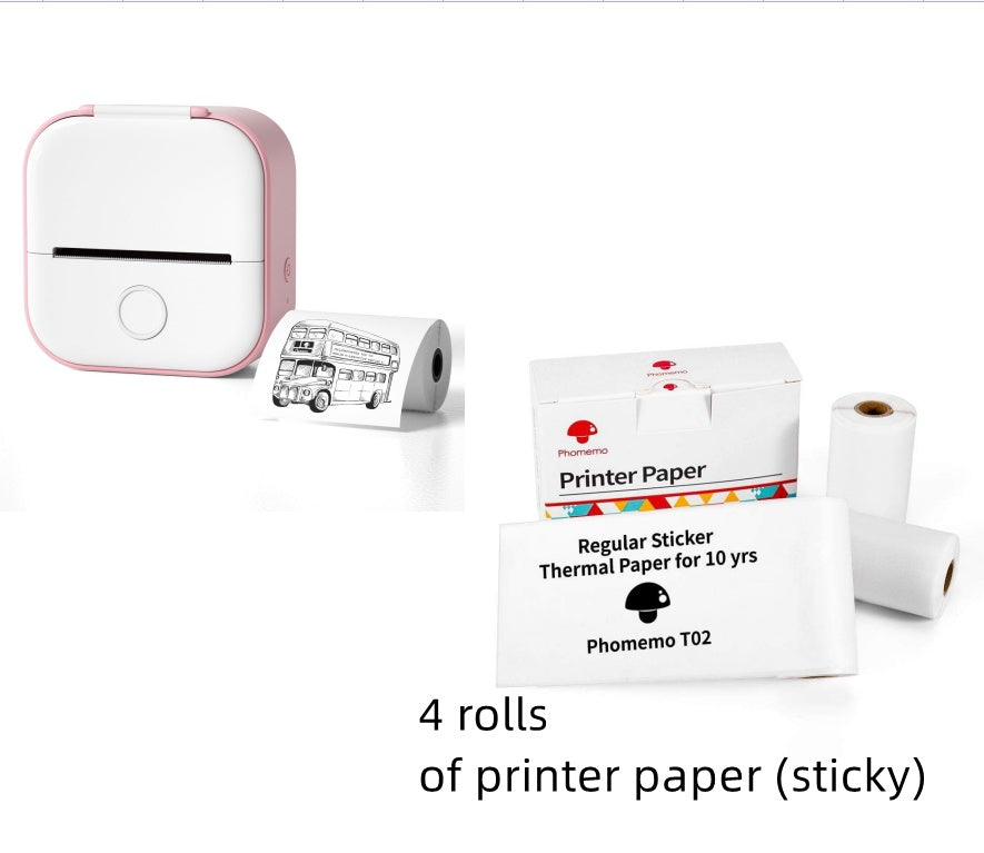 Portable Mini Thermal Label & Photo Printer – Wireless, Inkless, Bluetooth