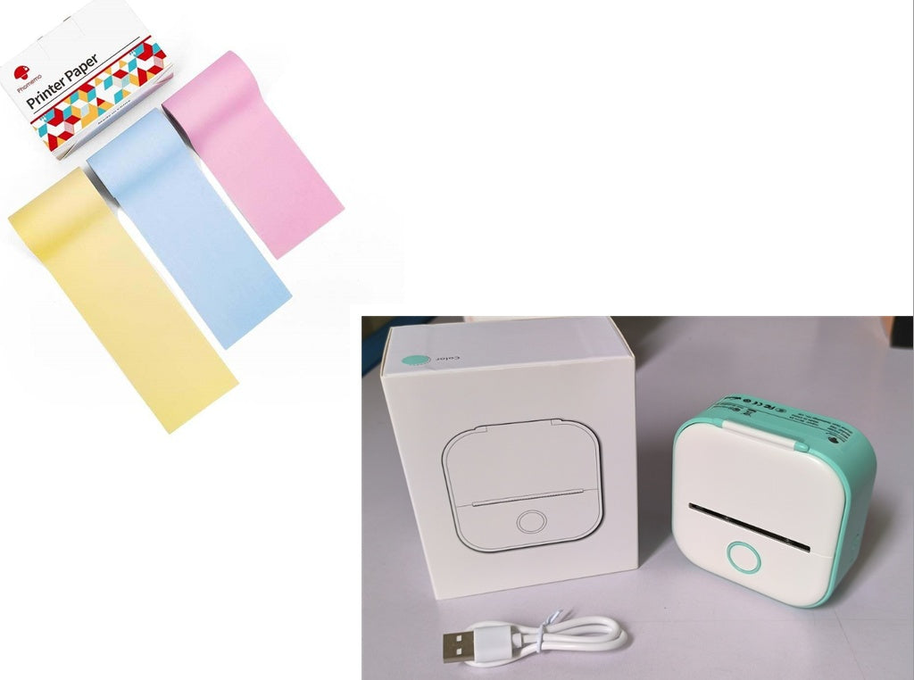 Portable Mini Thermal Label & Photo Printer – Wireless, Inkless, Bluetooth