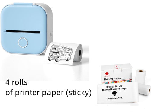 Portable Mini Thermal Label & Photo Printer – Wireless, Inkless, Bluetooth