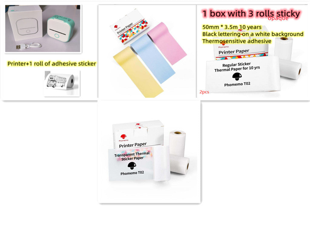 Portable Mini Thermal Label & Photo Printer – Wireless, Inkless, Bluetooth