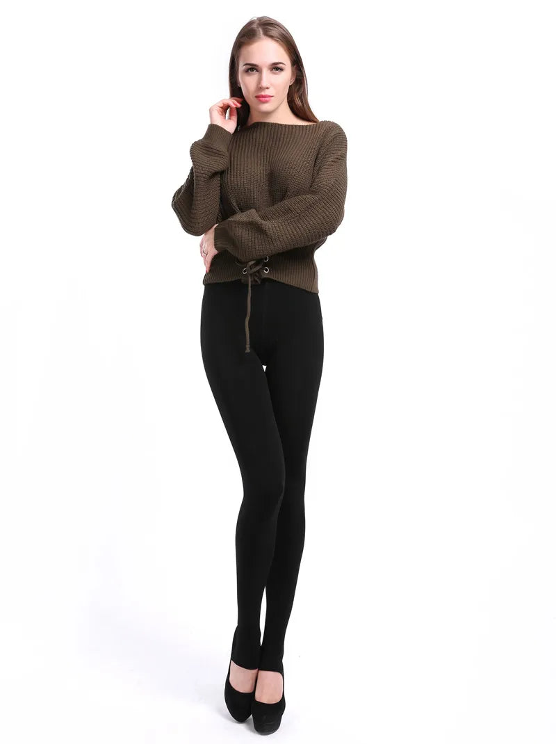 High Waist Velvet Winter Leggings for Women - Warm, Stretchy & Stylish