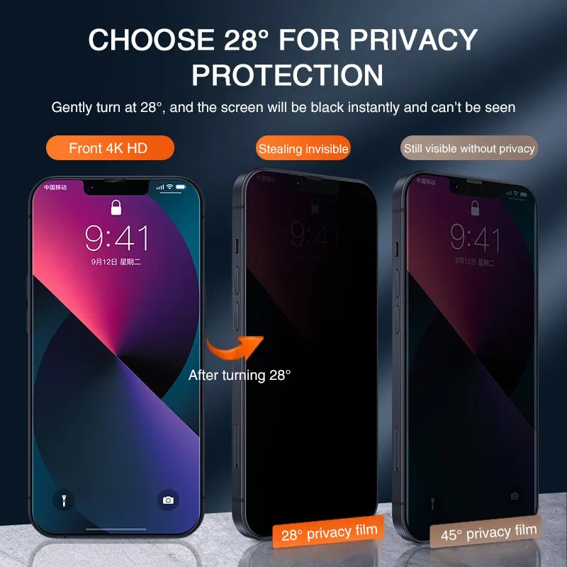 Protect your iPhone with our Anti-Spy Tempered Glass Screen Protector. Shield your privacy while keeping your screen safe. Shop now!