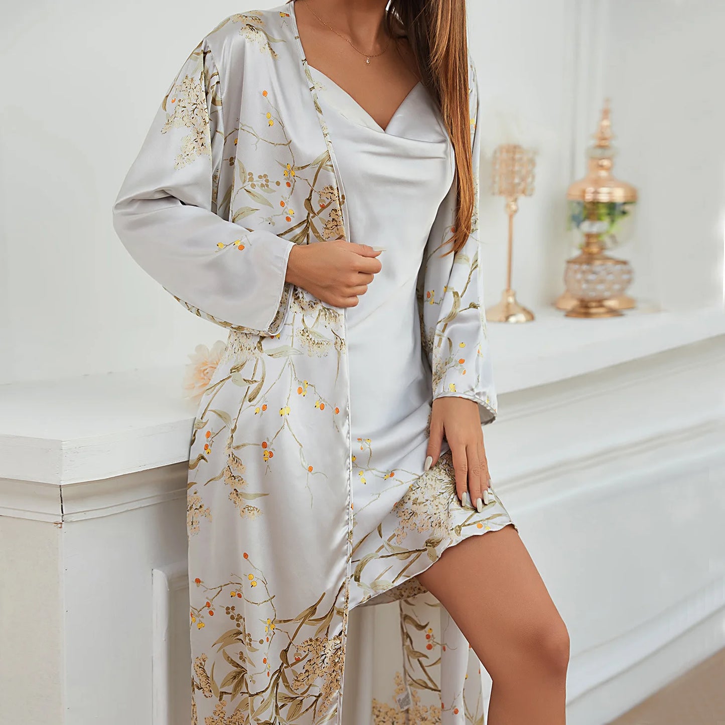 Elegant Women's Pajama Dress Set - The Ultimate Loungewear Ensemble!"