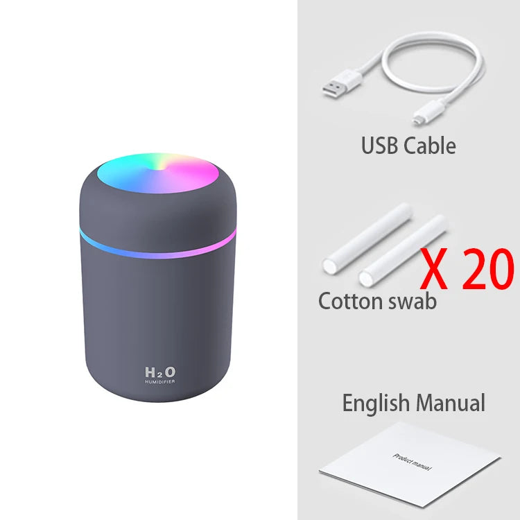 300ml H2O Air Humidifier Portable Mini USB Aroma Diffuser 