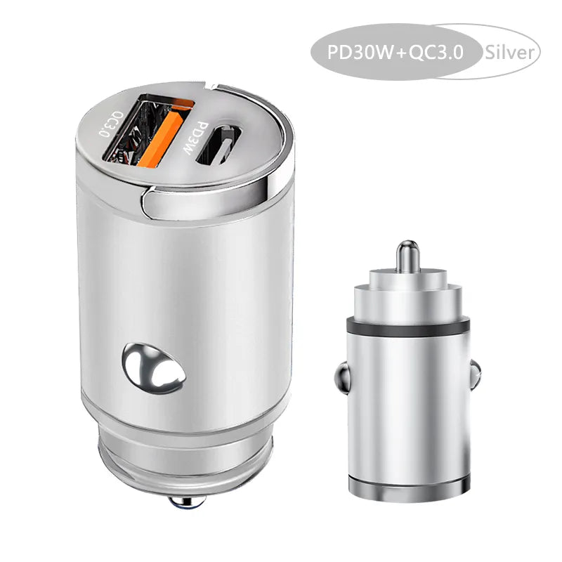 Silver car charger