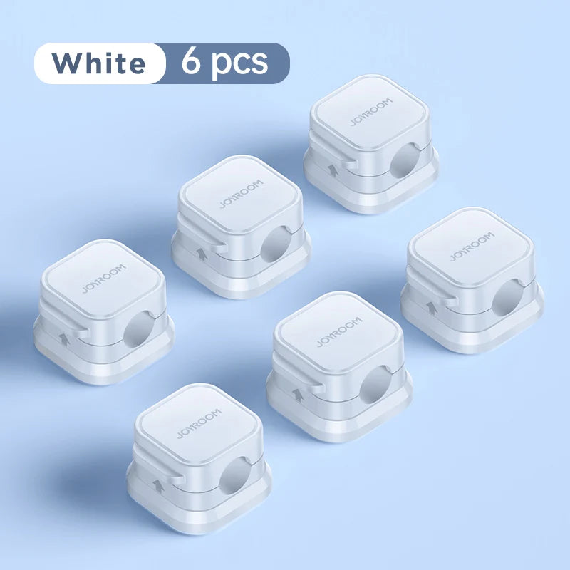 6pcs Magnetic Cable Clips  white