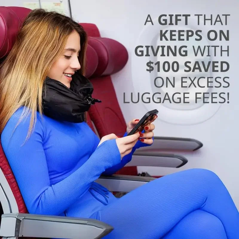 Portable, Refillable Stuffable Neck Pillow for Travel