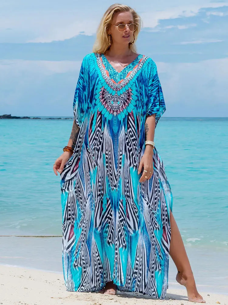 Bohemian Plus Size Kaftan Maxi Dress