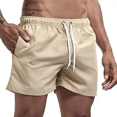 Quick-Dry Men's Swim Trunks with Drawstring Waist and Pockets