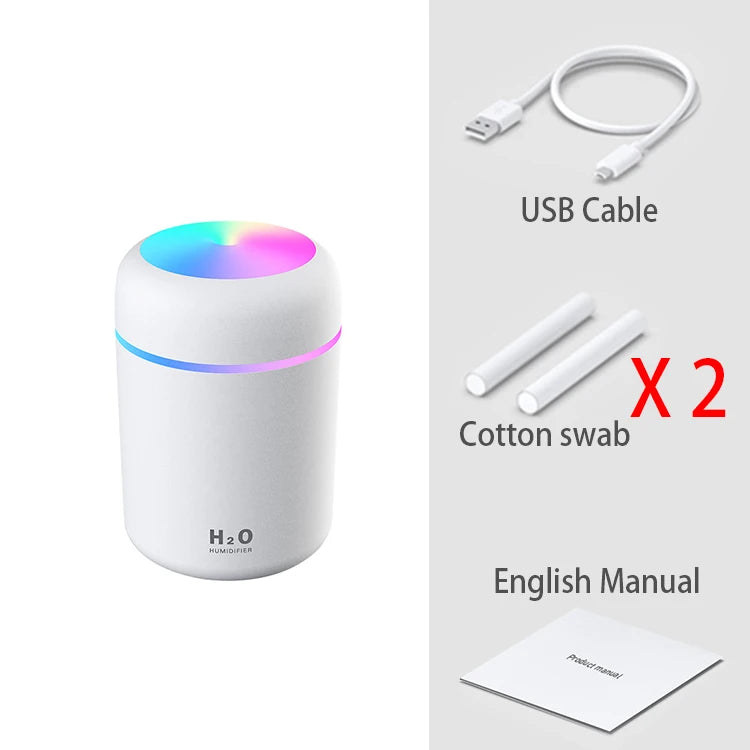 300ml H2O Air Humidifier Portable Mini USB Aroma Diffuser 