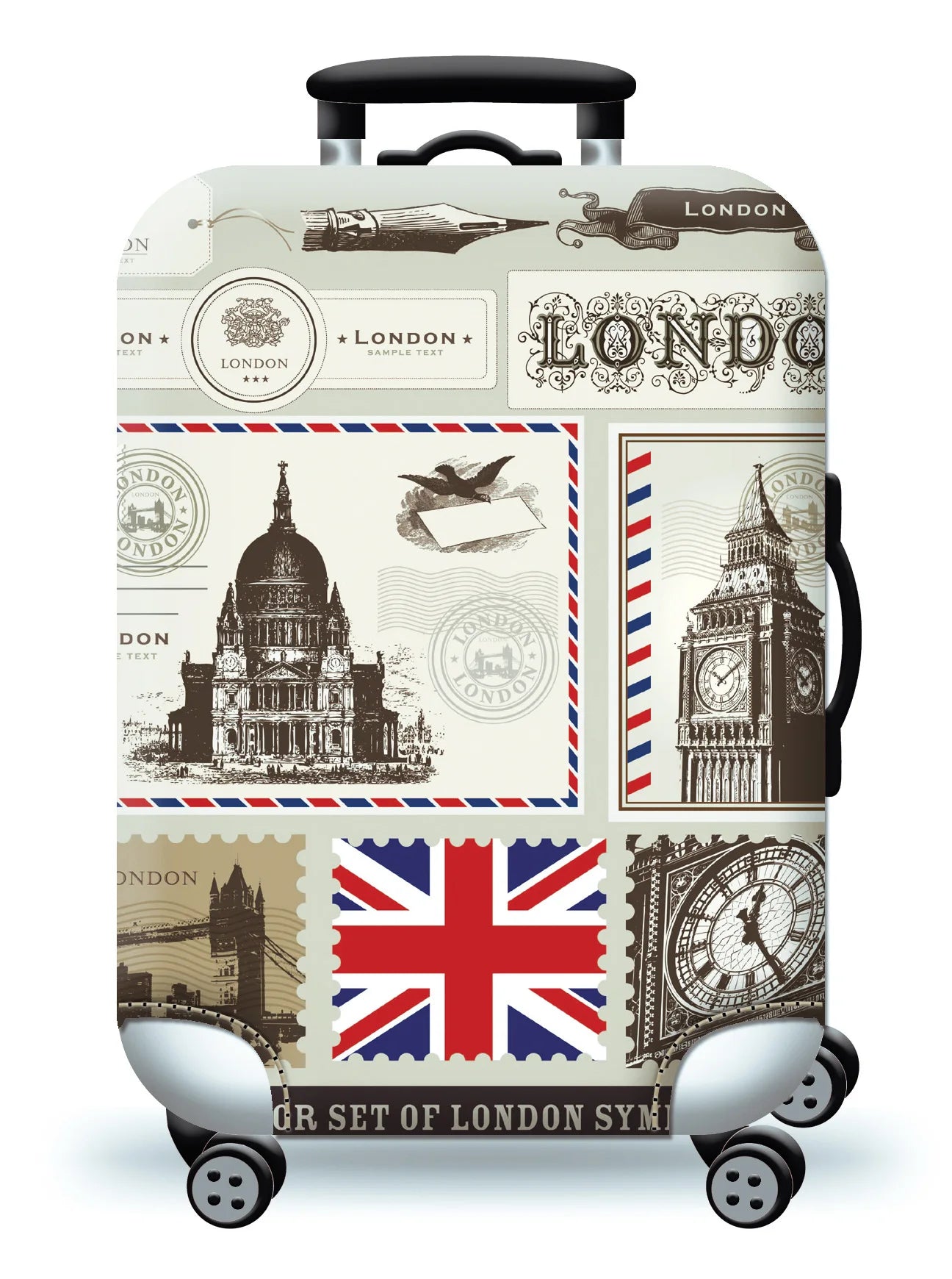 Durable World Map Luggage Cover