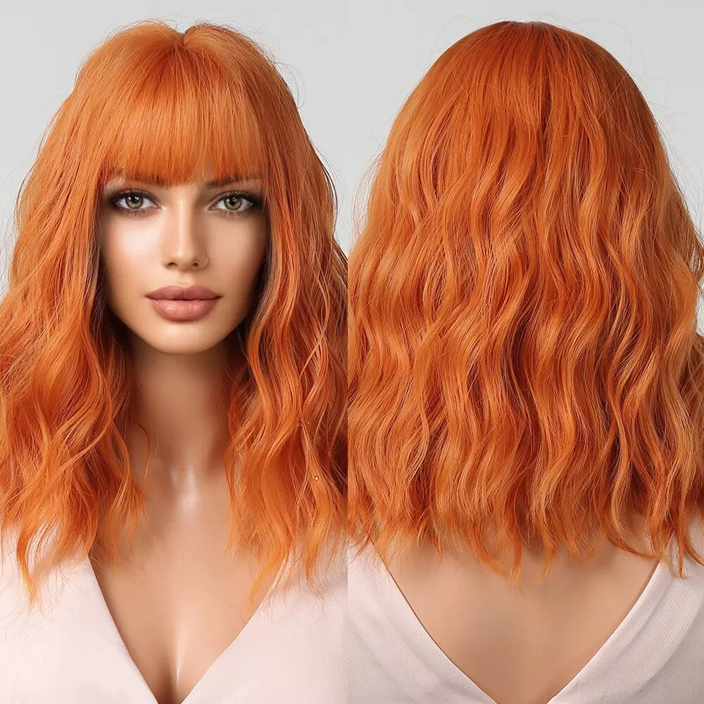 Orange Bob Wig for Women