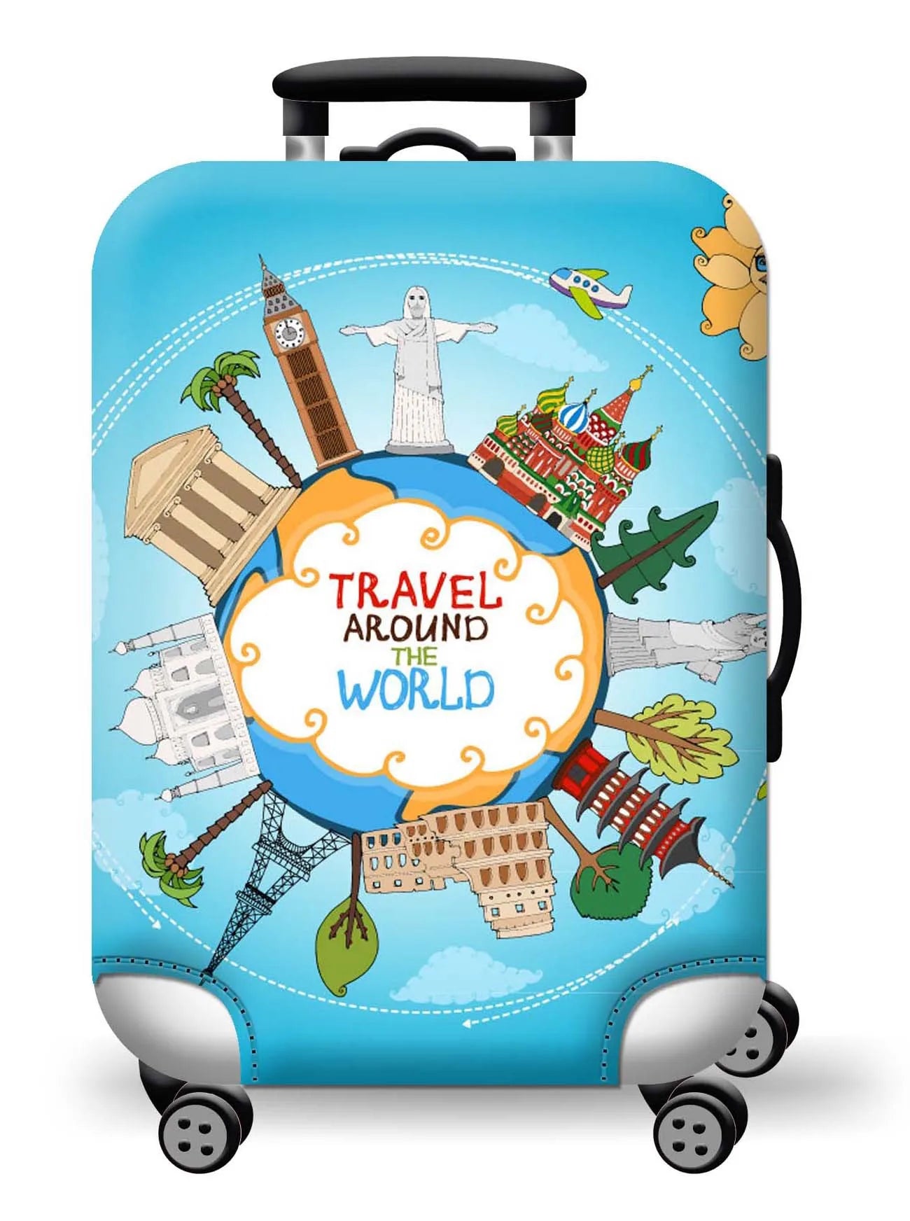 Protect Your Luggage in Style with Our Durable World Map Luggage Cover