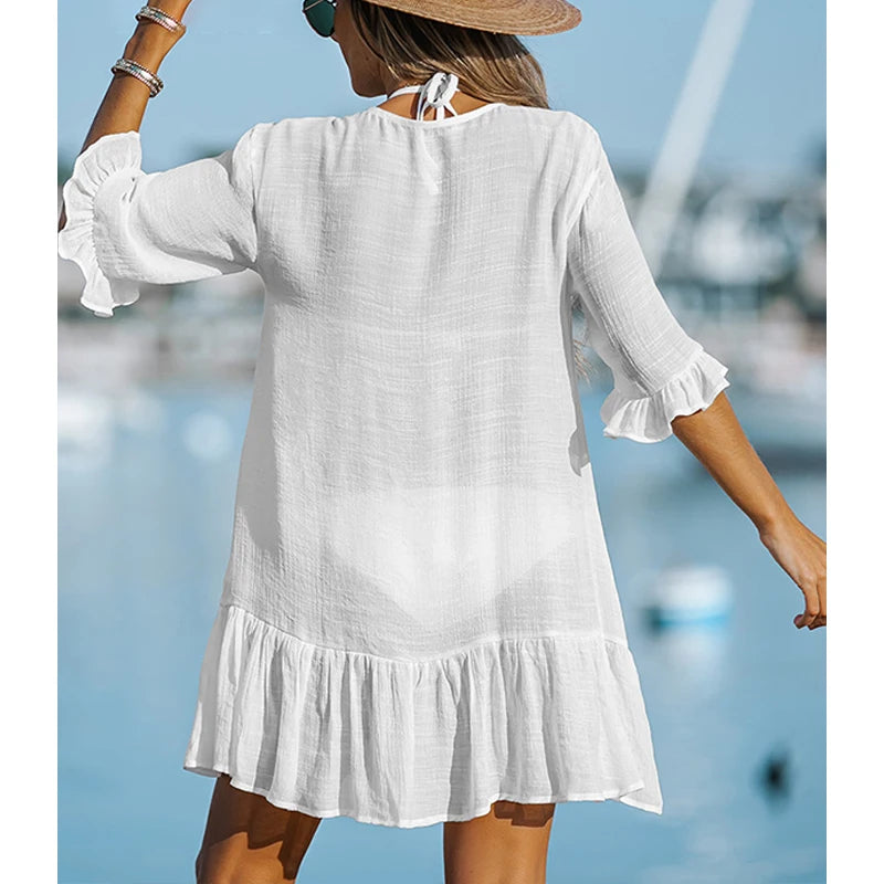 White Women's beach cover-up