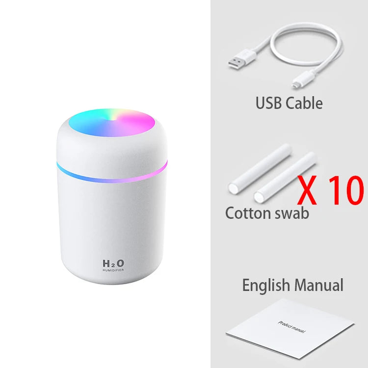 300ml H2O Air Humidifier Portable Mini USB Aroma Diffuser 