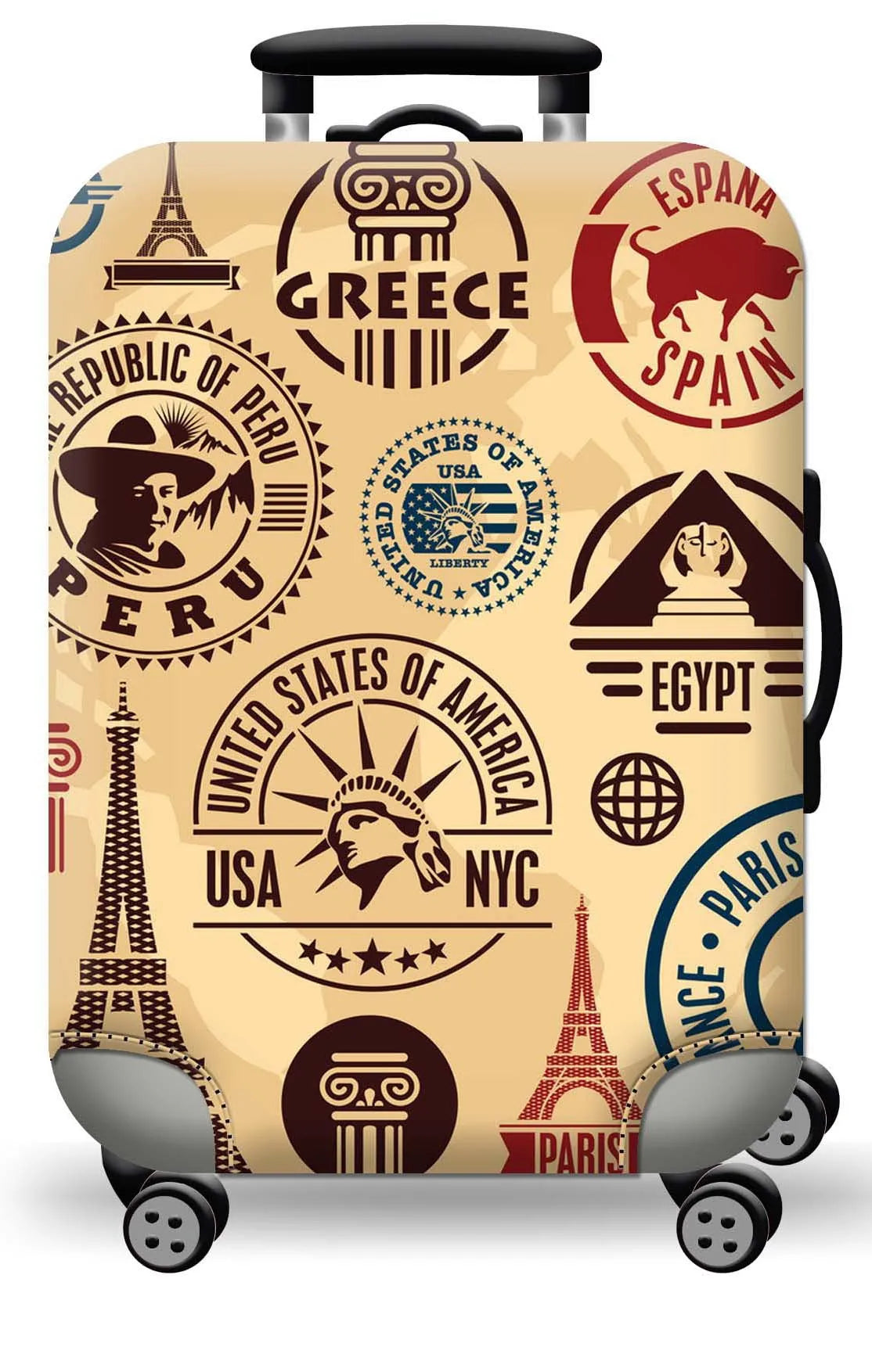 Durable World Map Luggage Cover