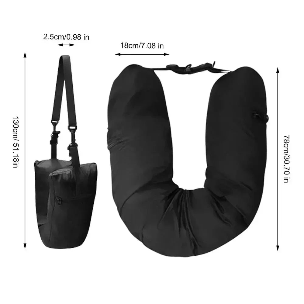 Portable, Refillable Stuffable Neck Pillow for Travel