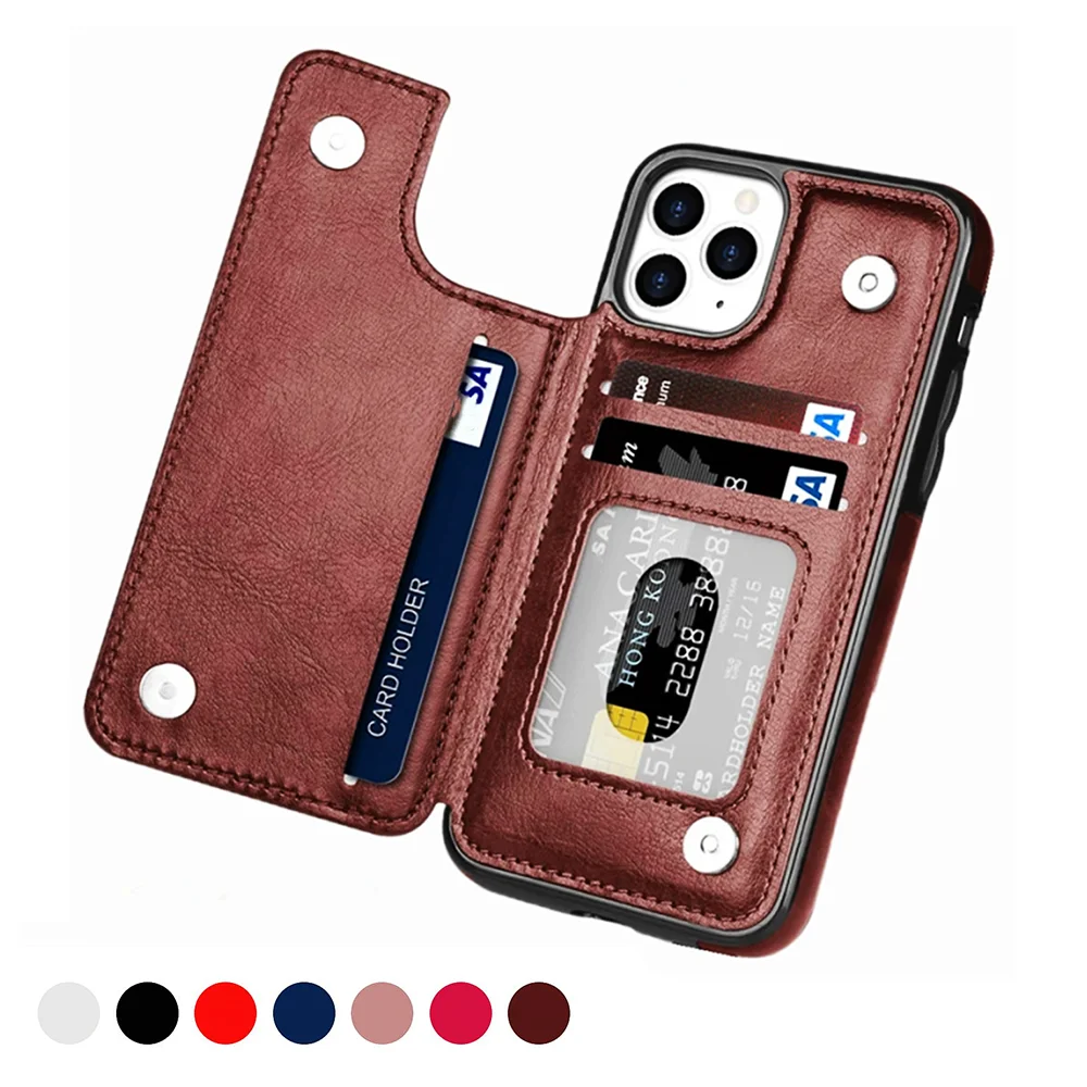 Luxury PU Leather Wallet Case For iPhone