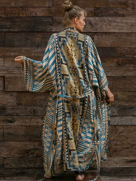 Bohemian  Beach Style  Bikini Cover-ups Elegant  Design Kimono Dress