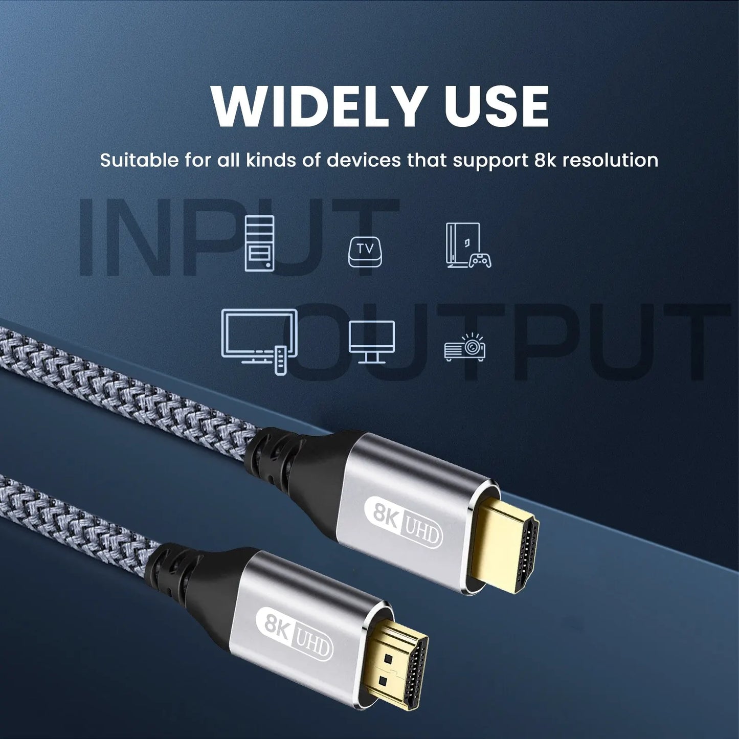 HDMI 2.1 Cable HDMI Cord 8K 60Hz 4K 120Hz 48Gbps 