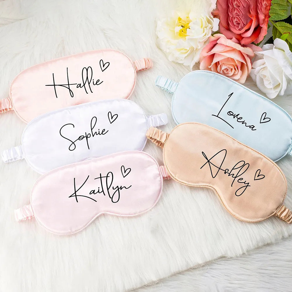 personalised satin eye mask