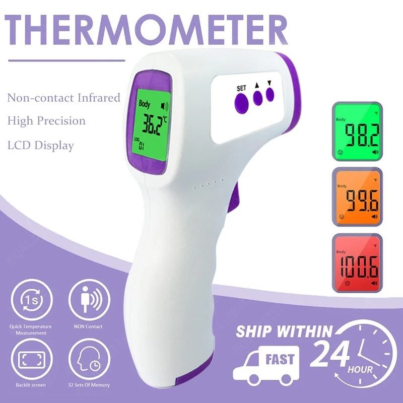 Infrared Fever Thermometer - Non-Contact Digital for Baby & Adult Use