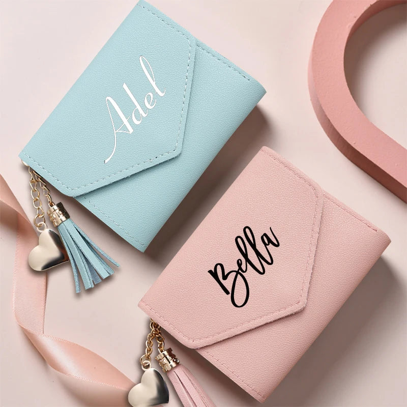 Personalized Women Leather Wallet Card Bag Bridesmaid Party 