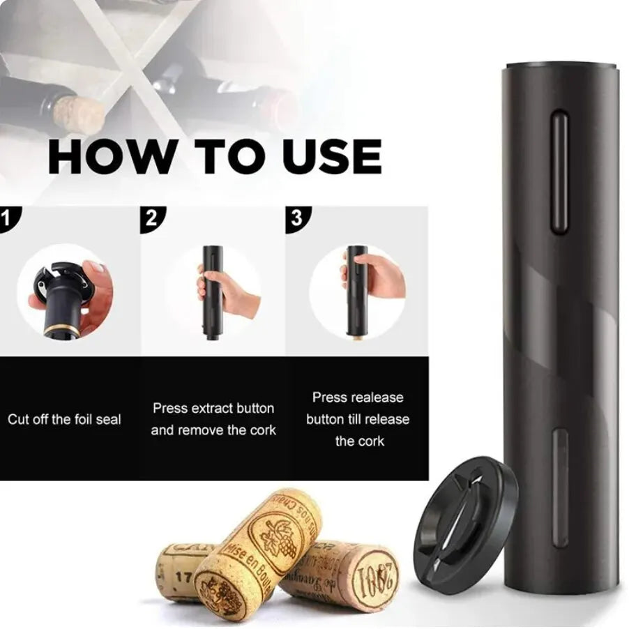 Electric Wine Opener - Effortless Corkscrew for Red Wine