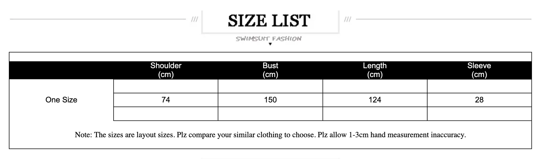 size chart