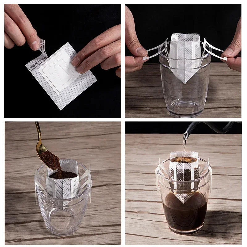 Convenient Disposable Drip Coffee Filter Bags 