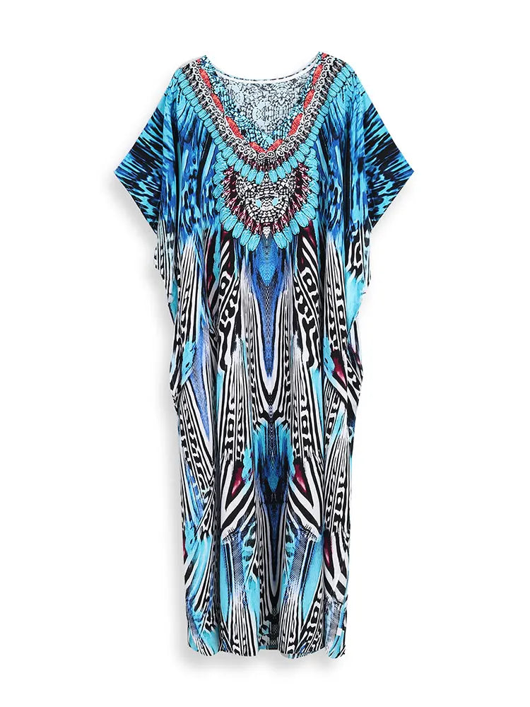 Bohemian Plus Size Kaftan Maxi Dress