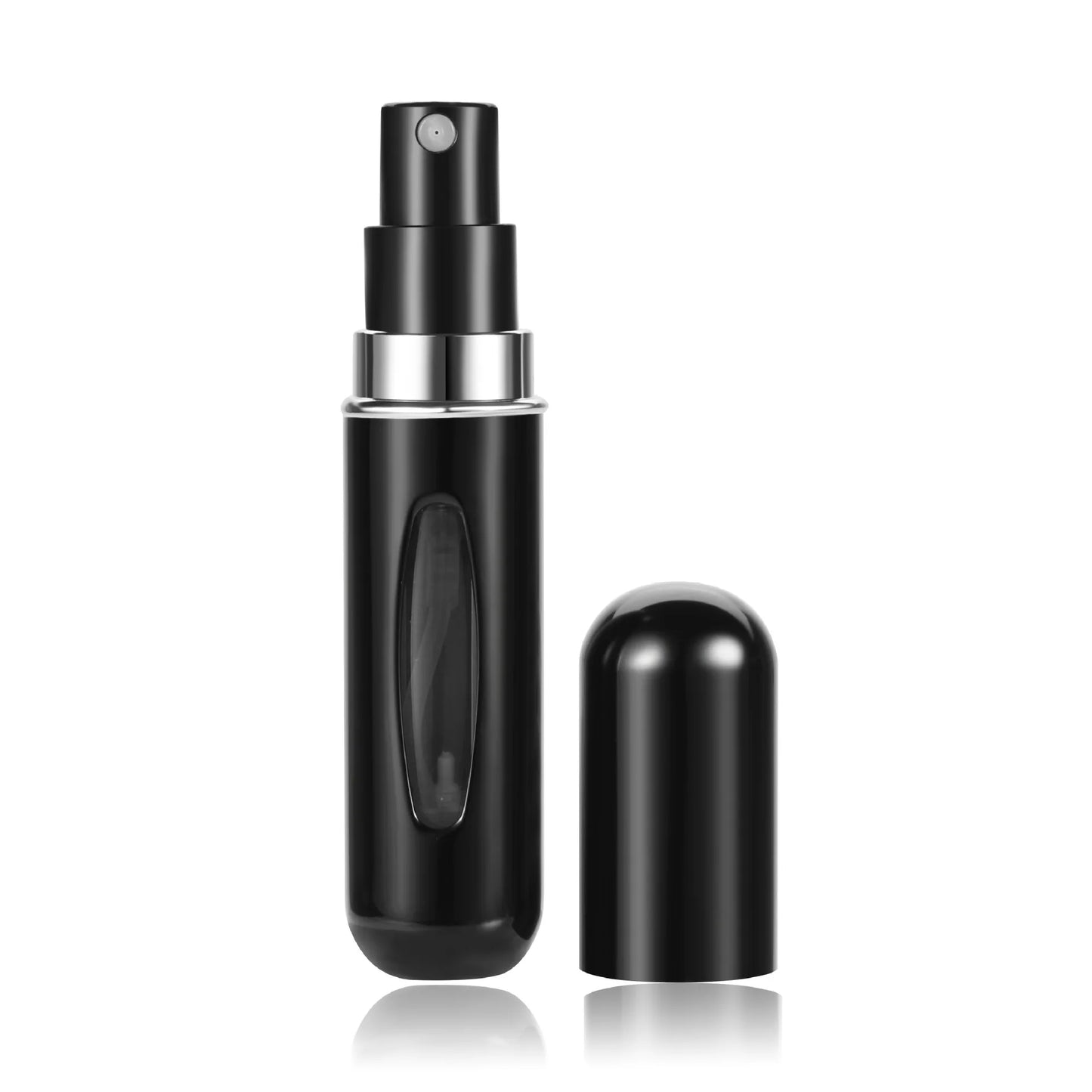 black Portable Perfume Refill Bottle - Mini Travel Spray for Fragrance 