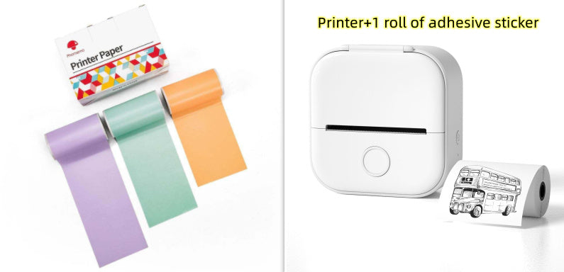 Portable Mini Thermal Label & Photo Printer – Wireless, Inkless, Bluetooth