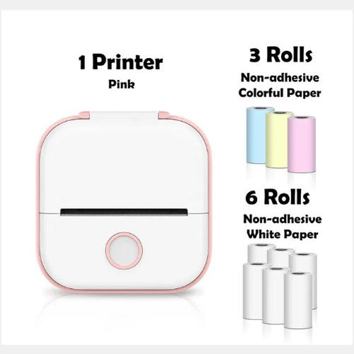 Portable Mini Thermal Label & Photo Printer – Wireless, Inkless, Bluetooth