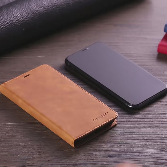 Matte Leather Flip Cover for iPhone style and protection