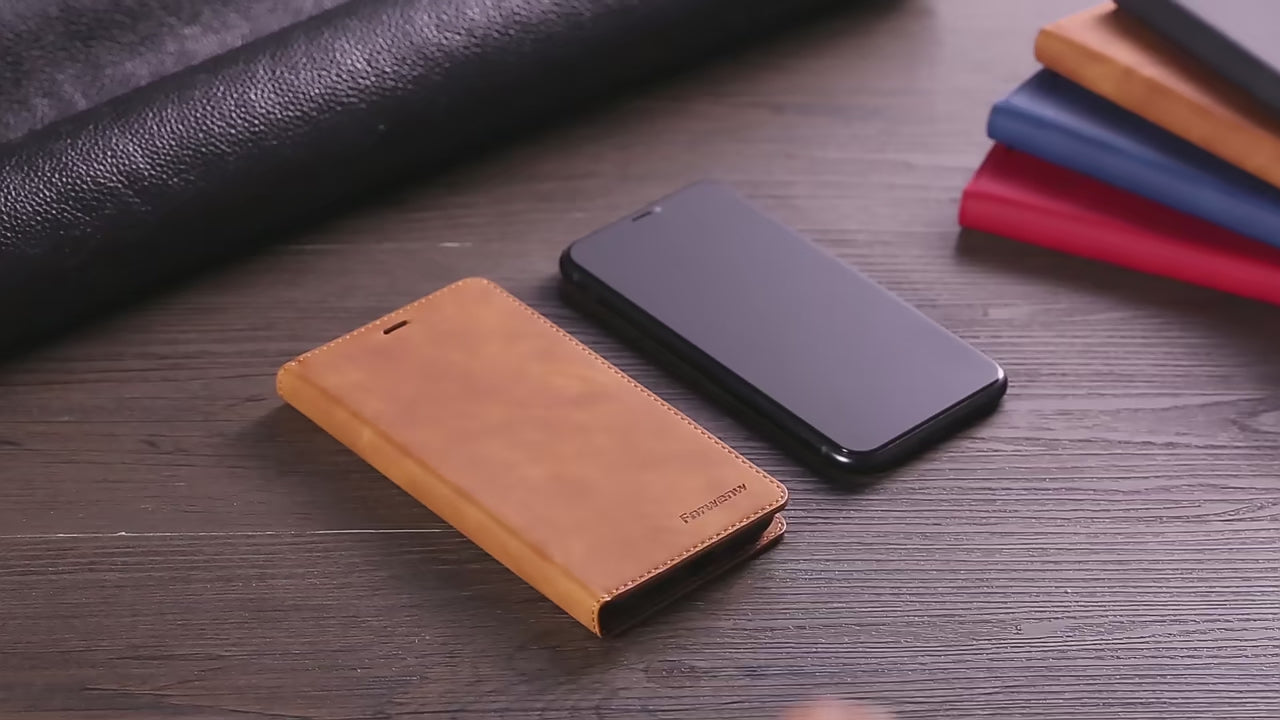 Matte Leather Flip Cover for iPhone style and protection