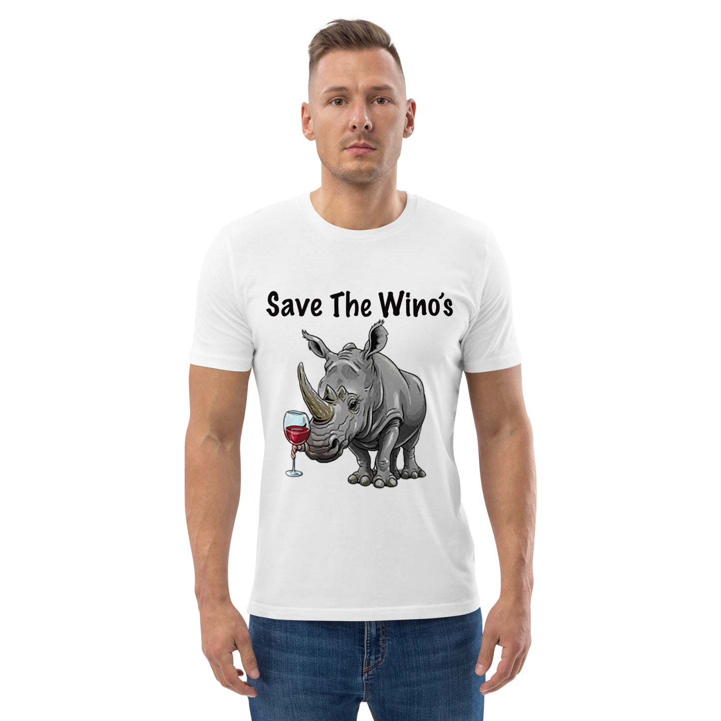 Save the Wino's' Funny  Unisex organic cotton t-shirt