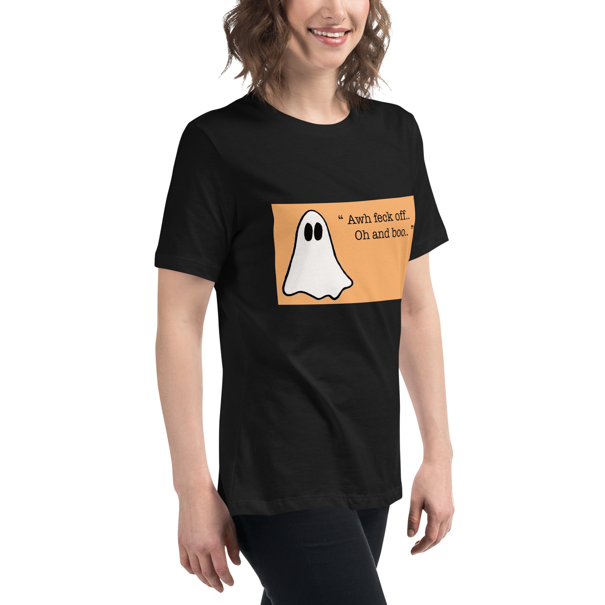 Hilarious Irish Ghost FECK OFF T-Shirt with Irish humour 