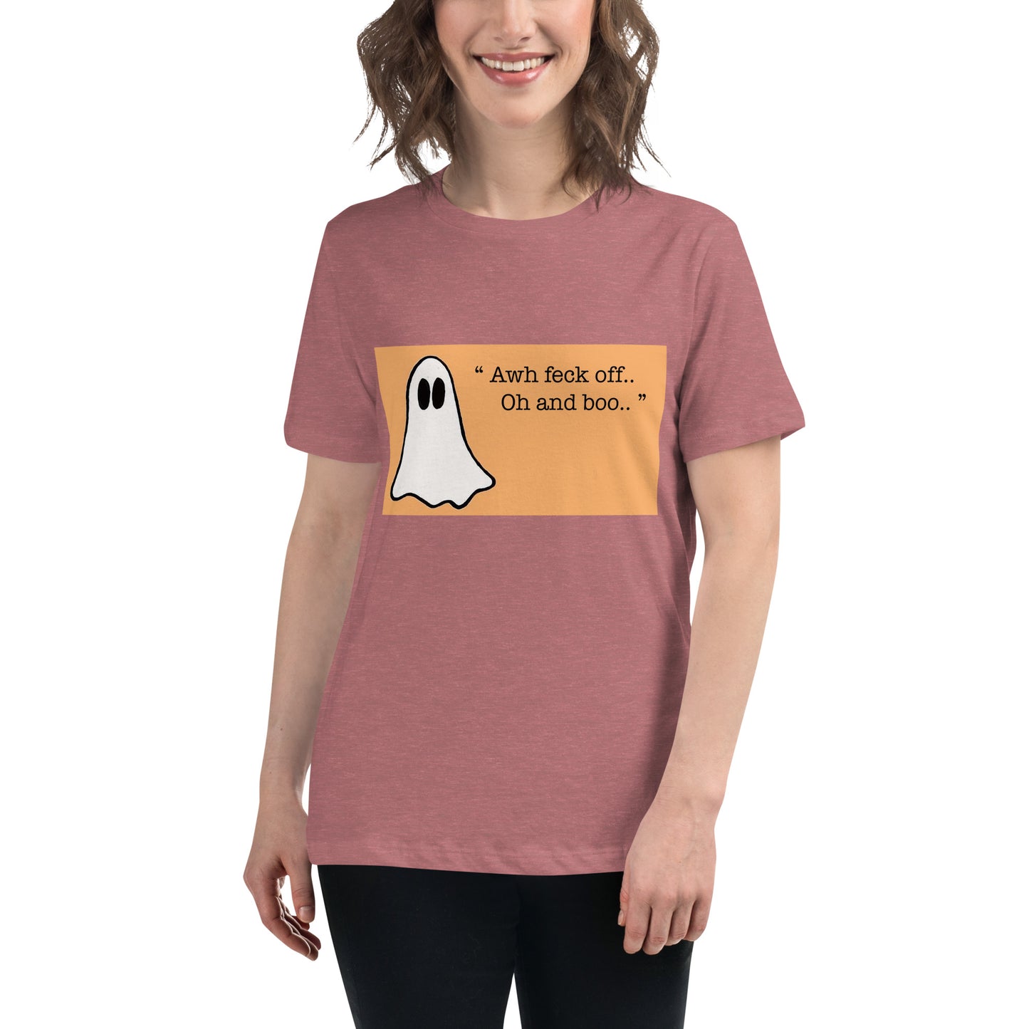 Hilarious Irish Ghost FECK OFF T-Shirt with Irish humour 