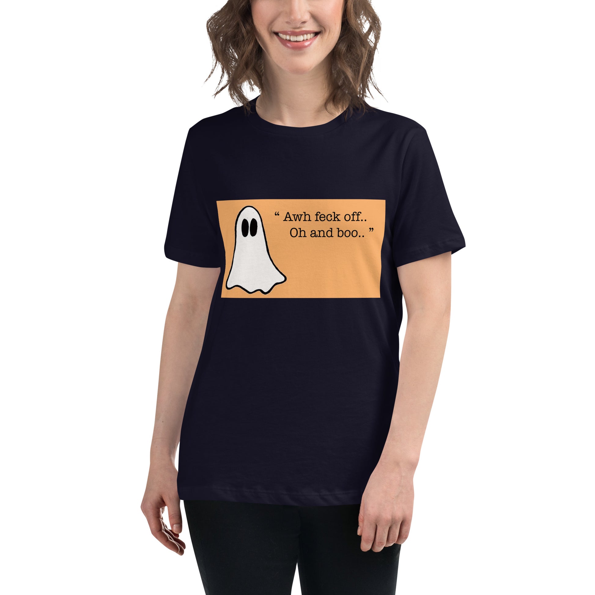 Hilarious Irish Ghost FECK OFF T-Shirt with Irish humour 