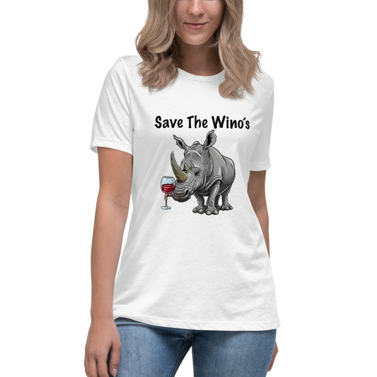 Introducing our Save the Wino's' Funny Women's T-shirt funny slogan 