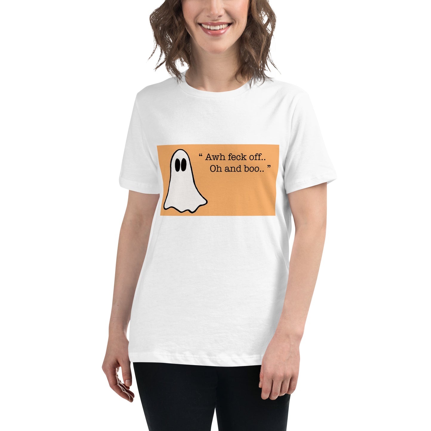 Hilarious Irish Ghost FECK OFF T-Shirt with Irish humour 