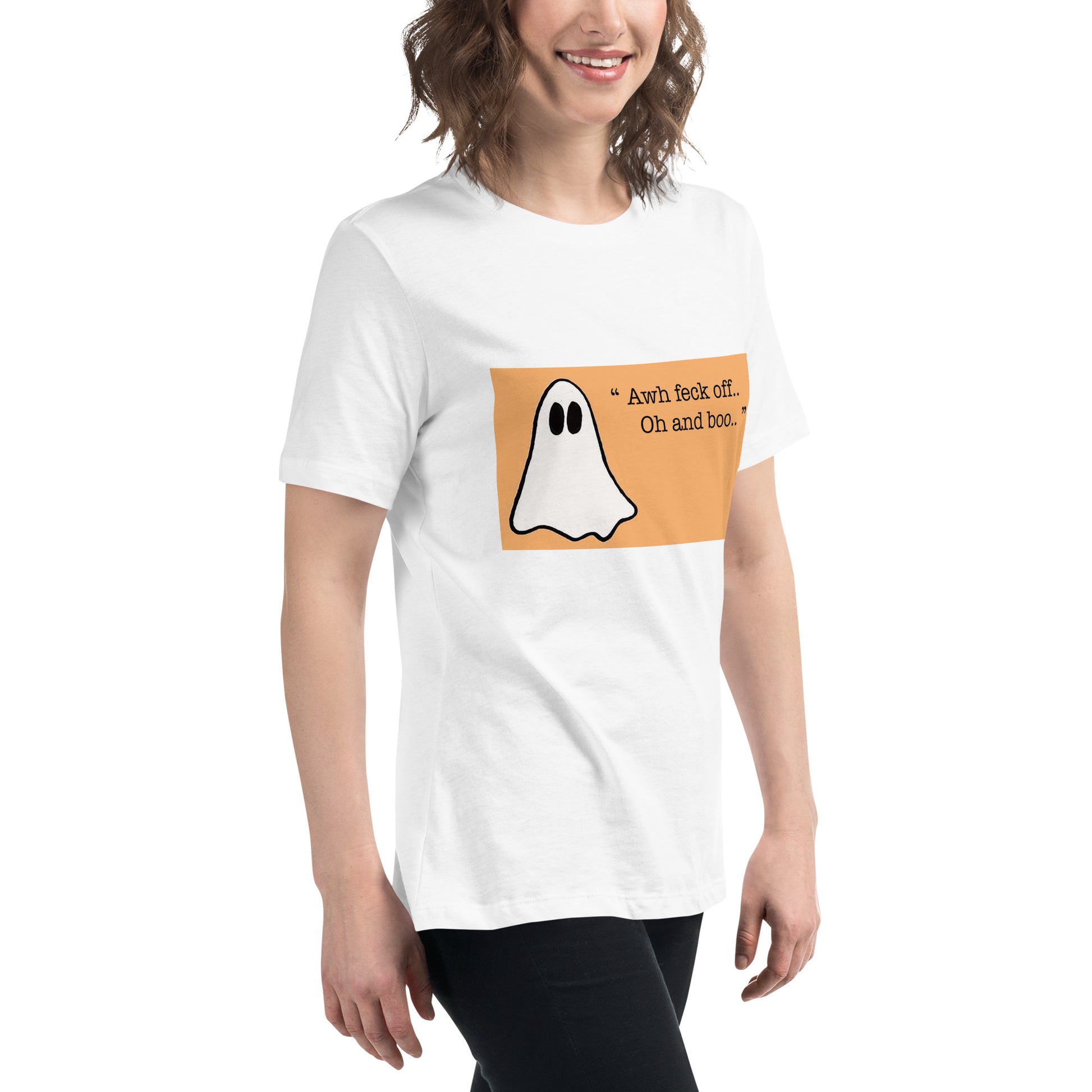 Hilarious Irish Ghost FECK OFF T-Shirt with Irish humour 