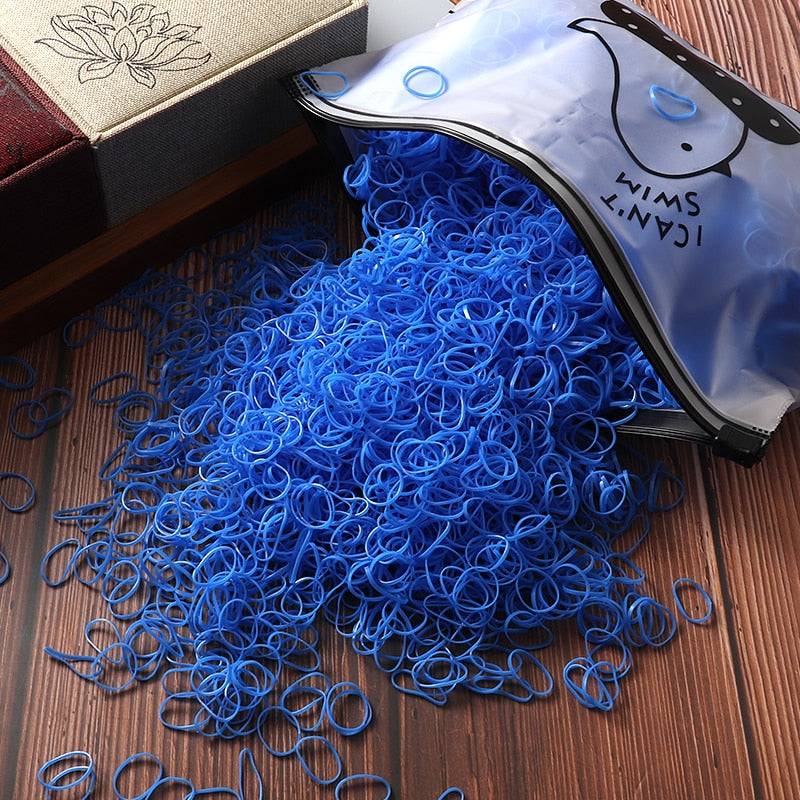 Blue Elastic Hair Bands Bulk Pack Quality Hair Bands for Secure Holds