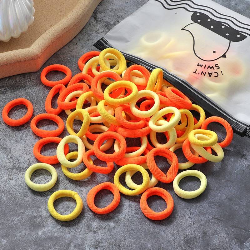 Orange and Yellow elastic hair bands