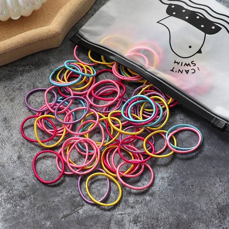 colourful elastic hair ties