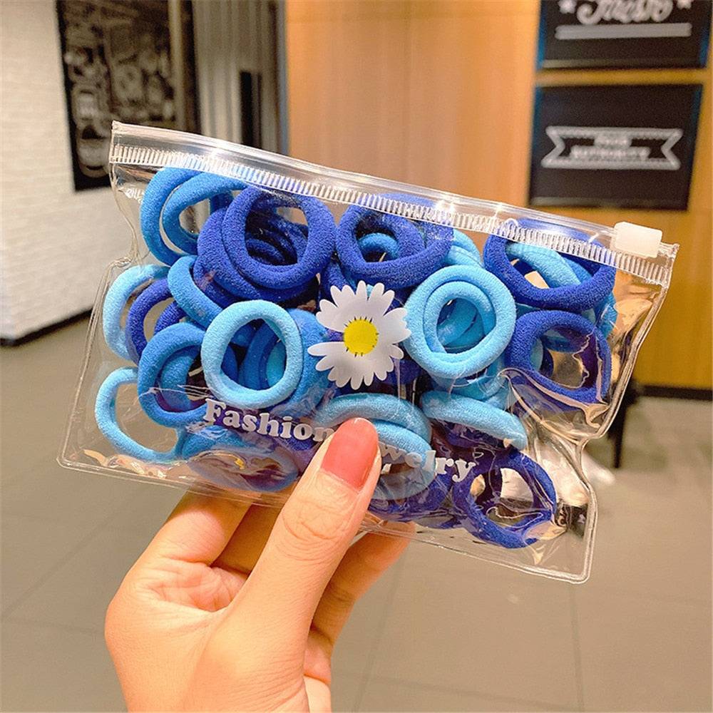 Blue Elastic Hair Bands