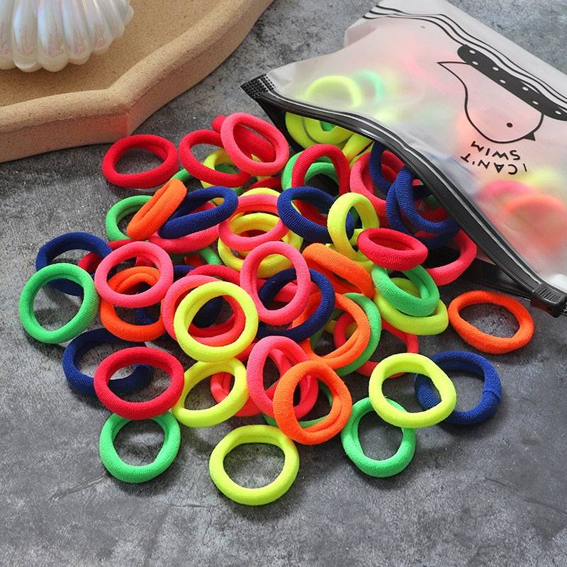 Introducing our 60 100pcs Set Elastic Hair Bands elastic hair ties in fabric