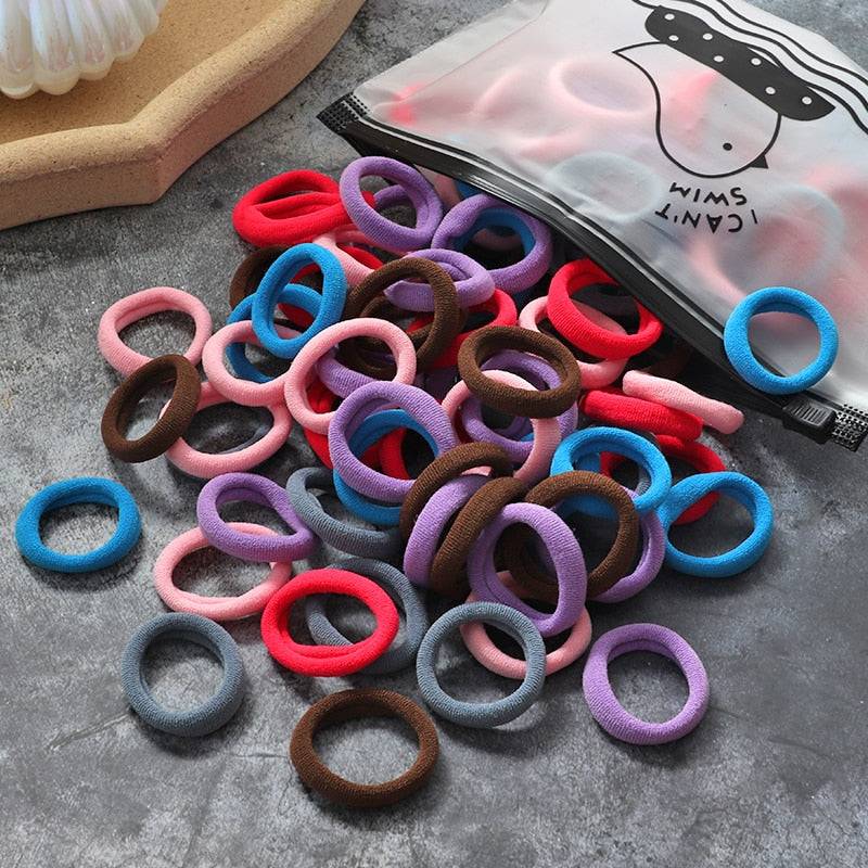 Introducing our 60 100pcs Set Elastic Hair Bands elastic hair ties in fabric