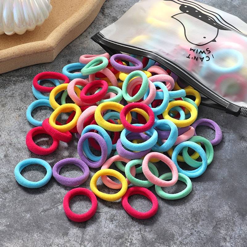 elastic hair ties in fabric